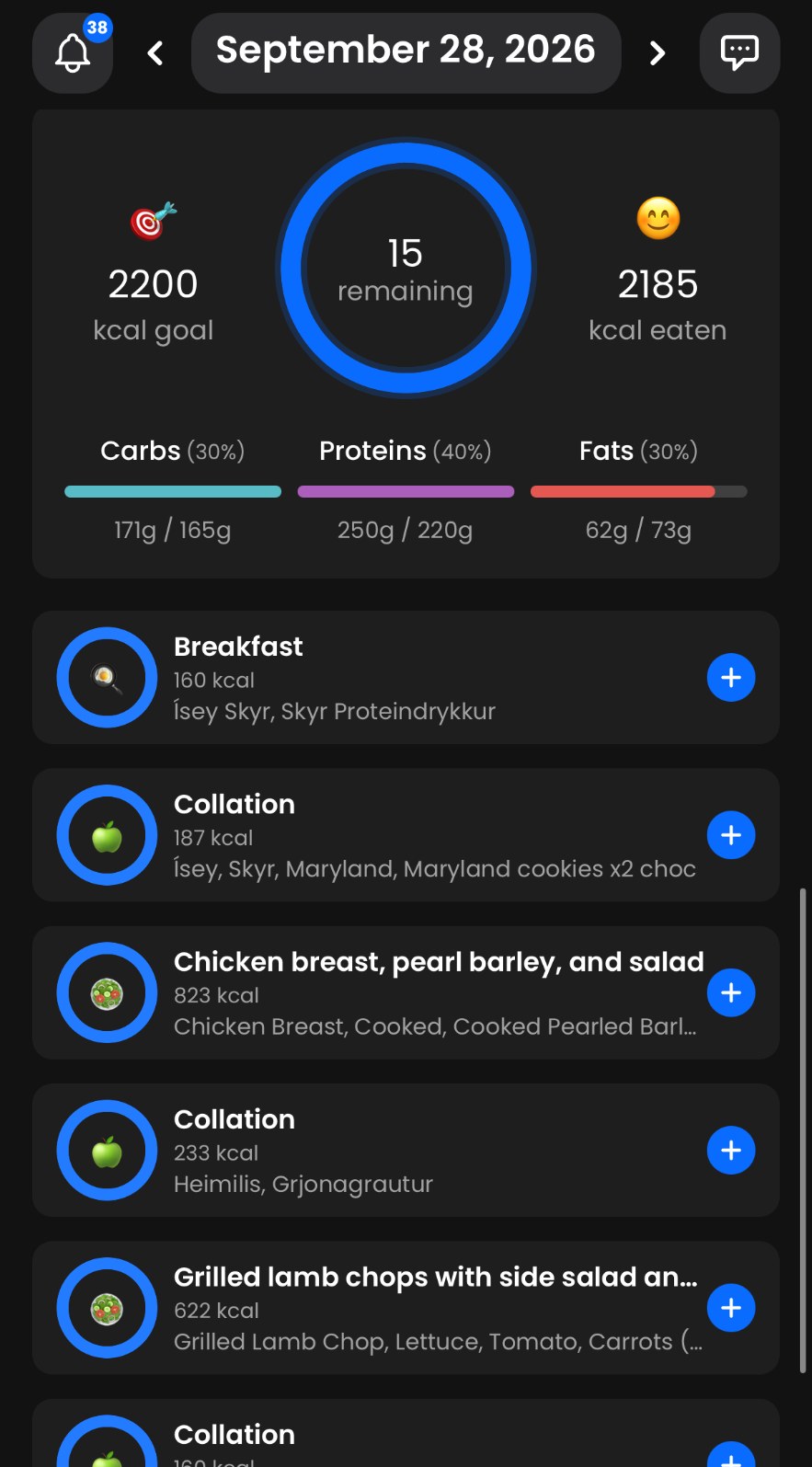 Method Fitness app: Nutrition tracking